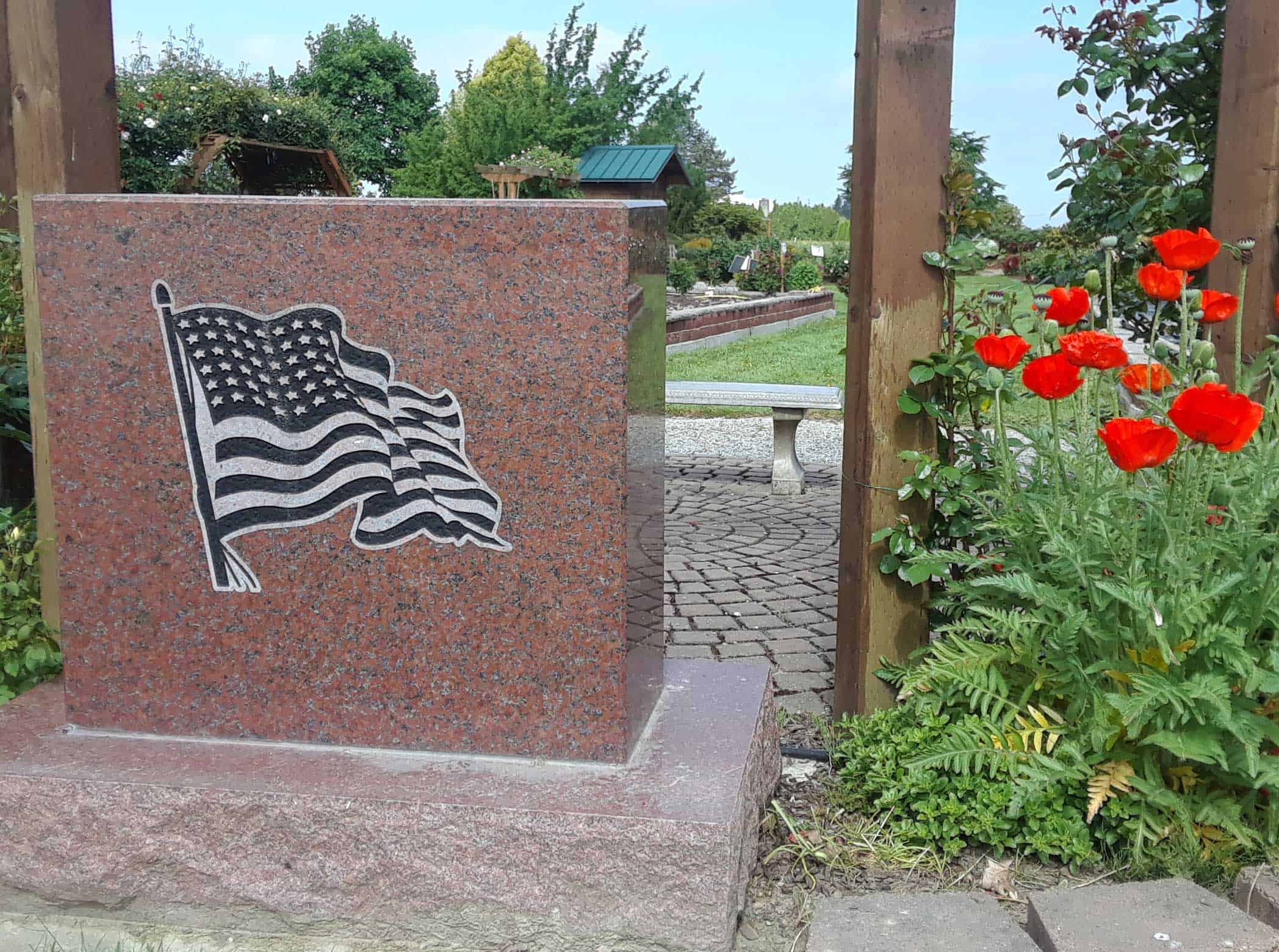 WWI Memorial Marker (Back) in Rose Garden