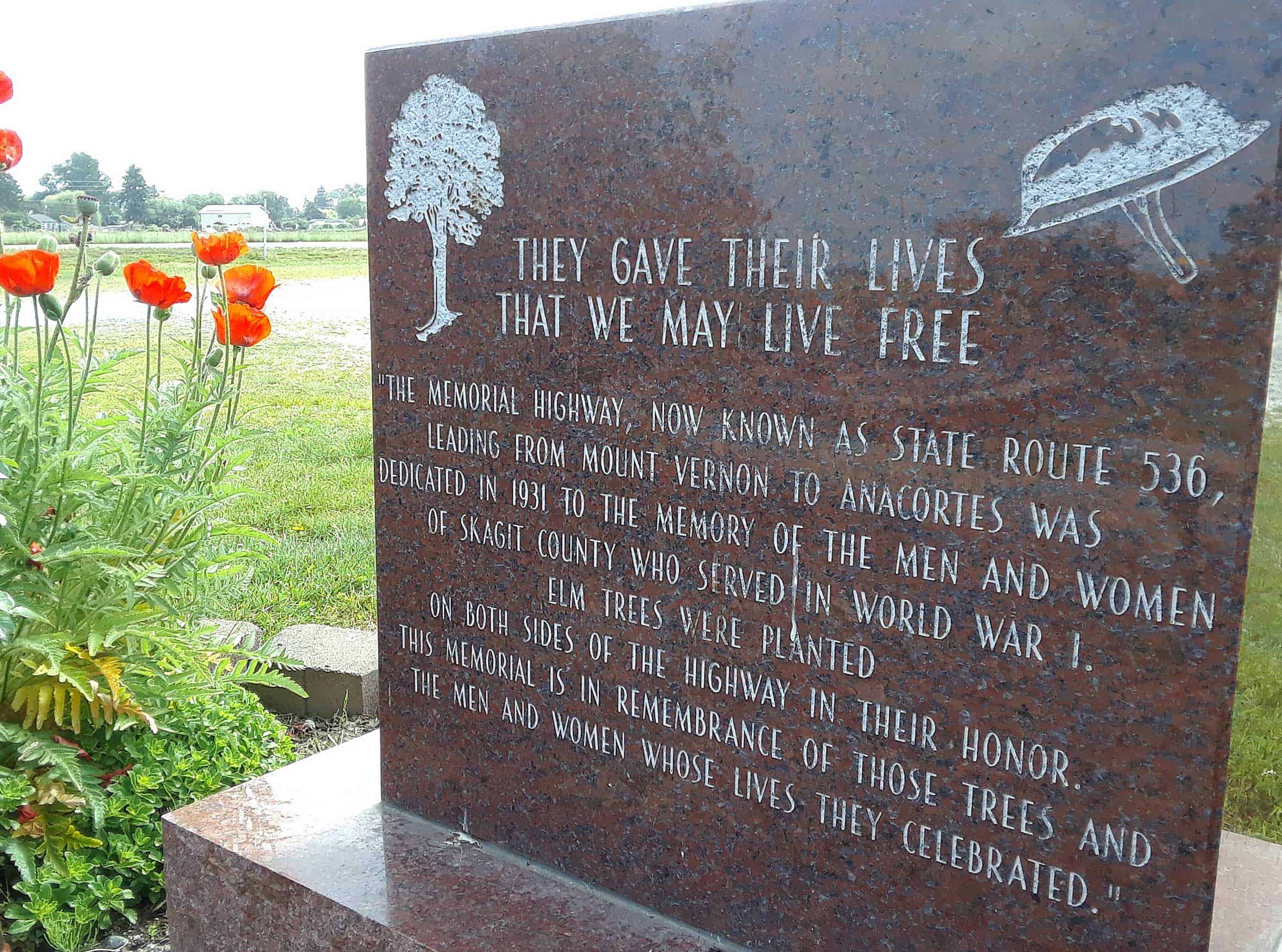 WWI Memorial Marker in Rose Garden