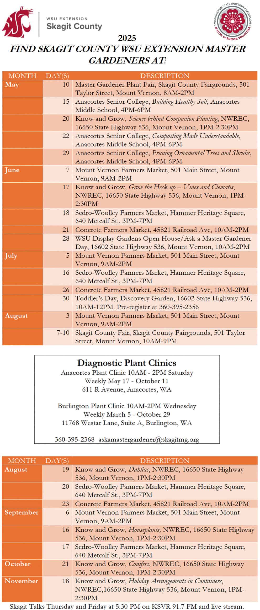 Events Callendar